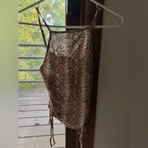 Snake Print Halter Top